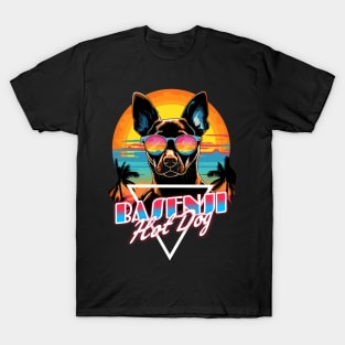 Retro Wave Basenji Hot Dog Shirt T-Shirt